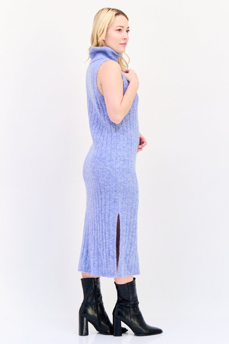 ESPRIT Women Knitted Sweater Dress, Heather Blue - Image 3