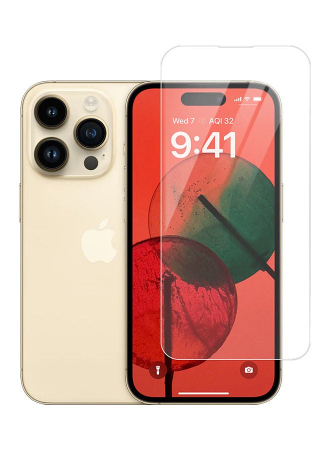 OFFBEAT 2 Pack iPhone 15Pro Clear Screen Protector with Easy Installation Frame, Scratch Resistant, Anti-Fingerprint Transparent - Image 2