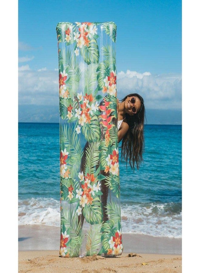 بول كاندي مجموعة Poolcandy Resort Collection Deluxe Pool Raft بنمط زهري زاهٍ لتتميز على الشاطئ أو المسبح أو البحيرة. - Image 5