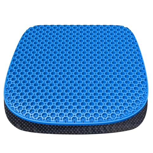 TONINT Large Gel Seat Cushion for Long Sitting with NonSlip CoverSoft BreathableSeat Cushion for ChairCarOfficeDesk ChairWheelchair - Image 1
