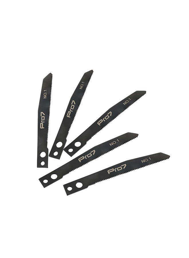 LAWAZIM Pro7 Jigsaw Blade - NO.1 - 5 Piece 77mm 21 TPI - Fine-Tooth High-Speed Carbon Steel Blades with 2-Hole Classic Shank - for Straight Cuts in Wood, Plastic Panels, Trim, and Laminate Sheets - Image 2