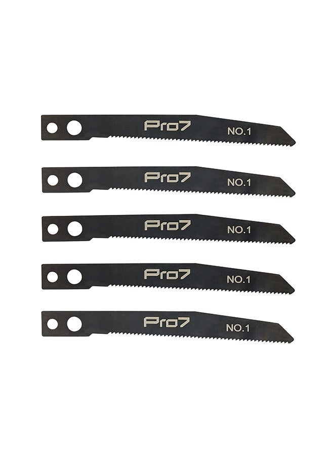 LAWAZIM Pro7 Jigsaw Blade - NO.1 - 5 Piece 77mm 21 TPI - Fine-Tooth High-Speed Carbon Steel Blades with 2-Hole Classic Shank - for Straight Cuts in Wood, Plastic Panels, Trim, and Laminate Sheets - Image 1