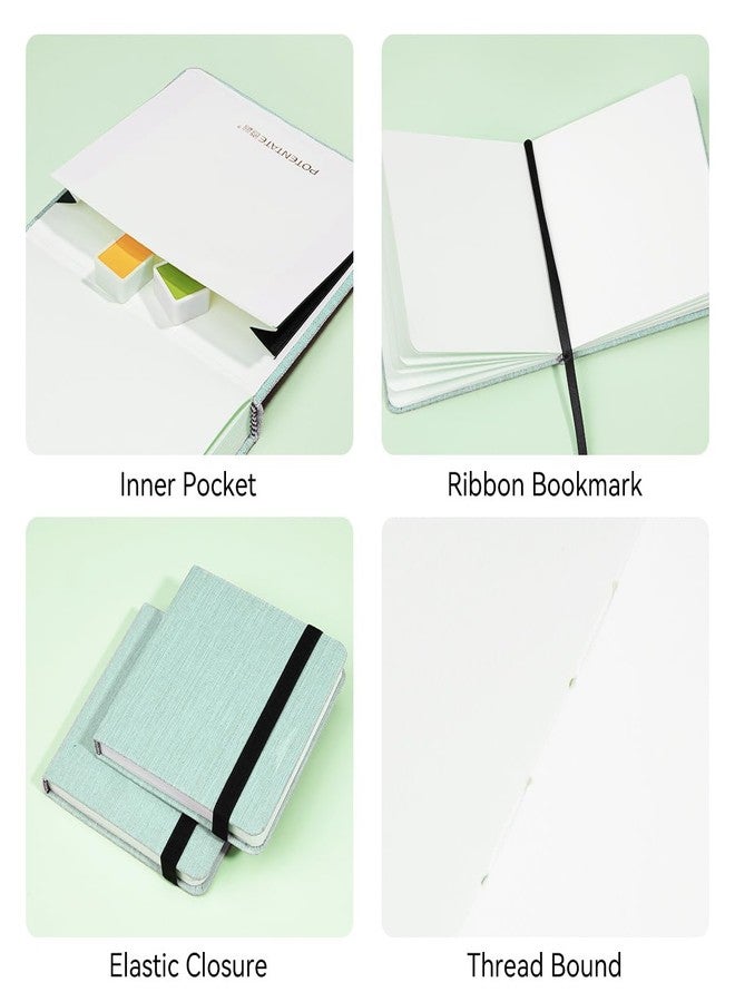 Lightwish Square Watercolor Journal,2 Pack Total 48 Sheets 100% Cotton,300gsm/140lb,Acid-Free,Hot Press Watecolor Sketchbook for Artists Adults Students,4.7 * 4.7 Inches(Light Green) - Image 4