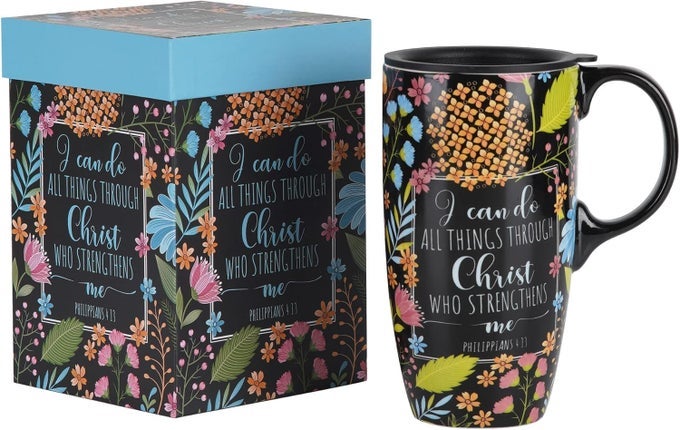 COFFEE CERAMIC MUG TRAVEL COFFEE MUG PORCELAIN LATTE TEA CUP WITH LID AND COLOR BOX 17OZFLOWERSGIFTS FOR MOM