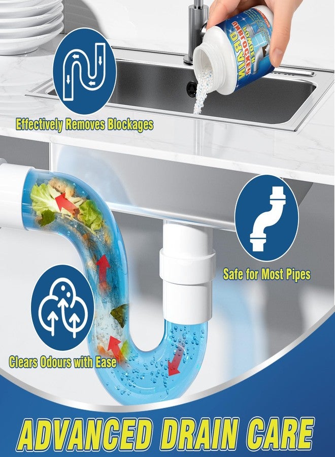 HORSEFISH TOOL Drain Cleaner Powder, Powerful Drain Clog Remover, Sink and Drains cleaner to Dissolve Clogs, Drains Opener Removes Hair, Grease, Soap Scum and Food Residue, Safe for Pipes and Septic Systems - Image 2