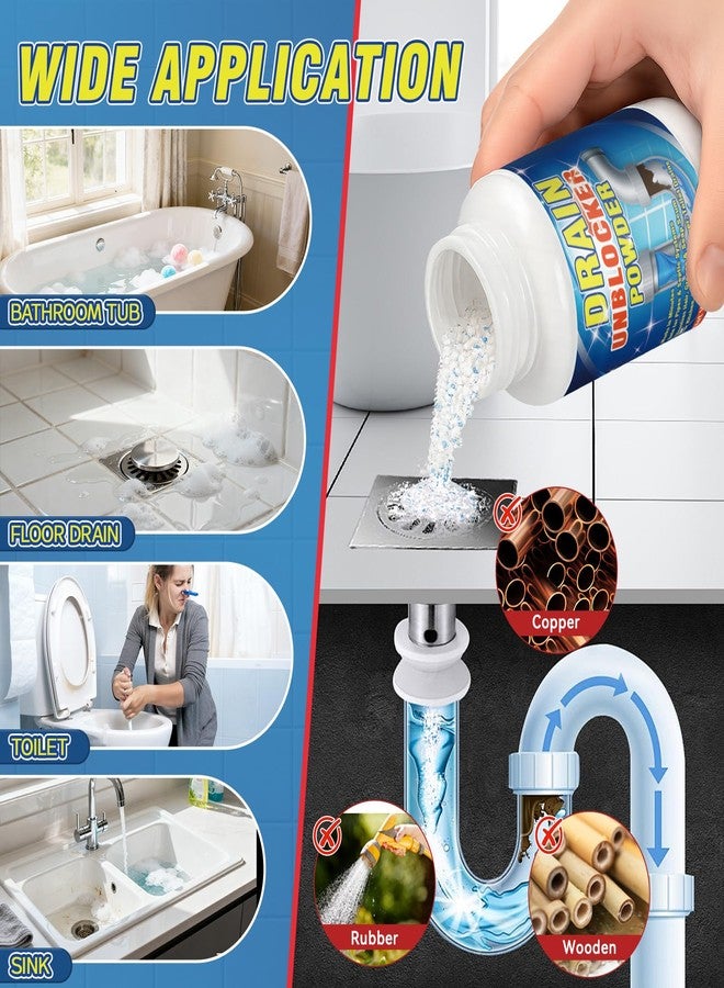 HORSEFISH TOOL Drain Cleaner Powder, Powerful Drain Clog Remover, Sink and Drains cleaner to Dissolve Clogs, Drains Opener Removes Hair, Grease, Soap Scum and Food Residue, Safe for Pipes and Septic Systems - Image 4
