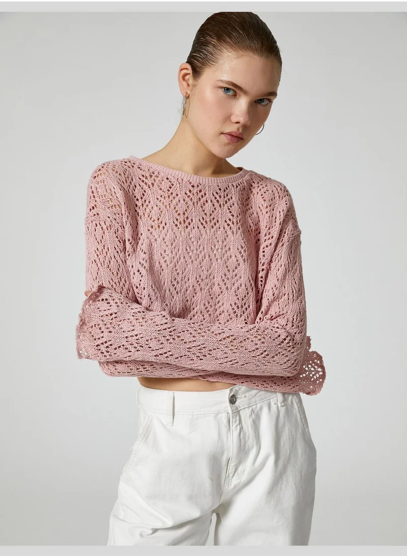 كوتون Crop Ajoure T-Shirt