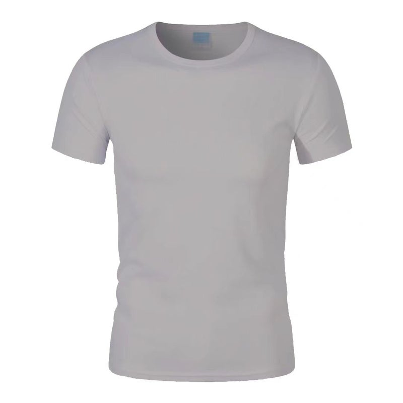 Ice Silk T-Shirt Short Sleeve Men'S Summer Thin Fat Plus Size Plus Size Mesh Sports T-Shirt Top - Image 1