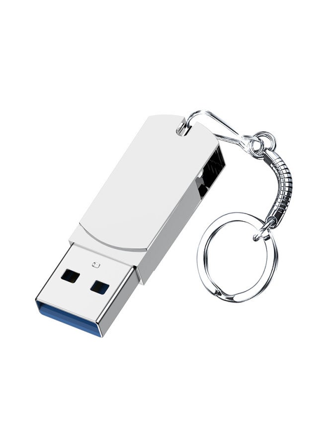 محرك فلاش USB دوار 64 جيجا بايت محرك فلاش USB قليل الدهون 32 جيجا محرك فلاش USB عالي السرعة 3.0 محرك فلاش USB بحروف معدنية 128 جيجا بايت USB للكمبيوتر - اللون: أبيض - السعة: USB3.0-32 جيجا بايت - Image 1
