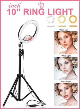 10 Inch Ring Light With Tripod Stand with Cell Phone Holder For Makeup Camera Photography Video Shoot YouTube Video Shoot TikTok Vlog Live Stream Compatible. - pzsku/Z03B72E0CE5BD5D677143Z/45/_/1684310895/cf7e82cc-0f87-4b5b-b6f9-281da630ae79