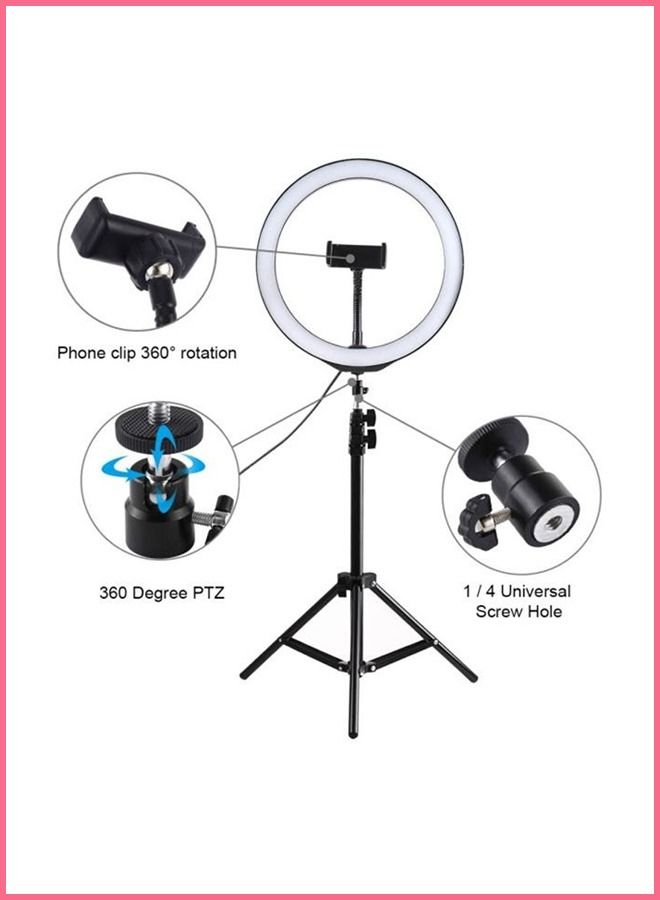 10 Inch Ring Light With Tripod Stand with Cell Phone Holder For Makeup Camera Photography Video Shoot YouTube Video Shoot TikTok Vlog Live Stream Compatible.