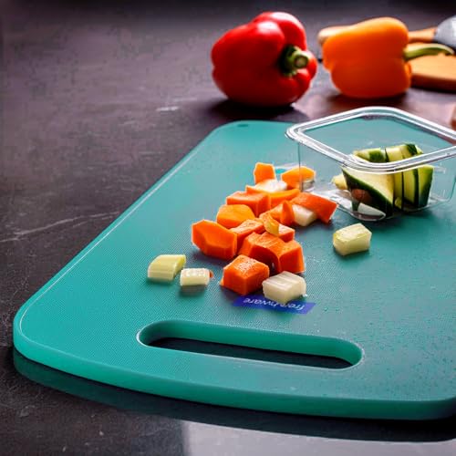 Frenchware Plastic Cutting-Chopping Board with Handle (Blue, Large) for Vegetable, Fruits, Cheese, Premium-Grade Plastic, 100% Food Safe, BPA-Free, Dishwasher Safe, Microwave Safe, Anti Bacterial - Image 1