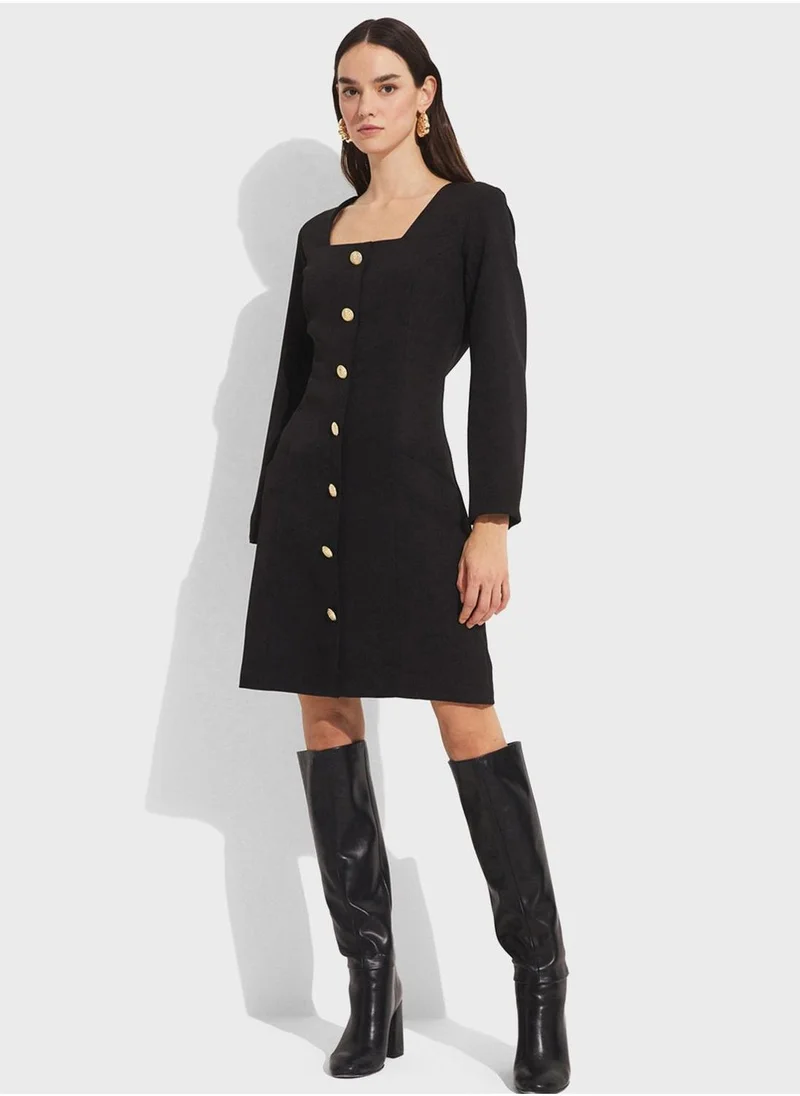 JUNE Button Down Mini Dress