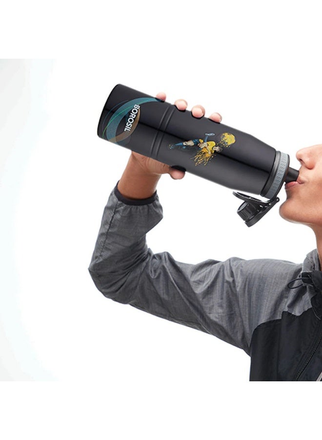 BOROSIL زجاجة ماء معزولة بالفراغ من الفولاذ المقاوم للصدأ لجوسبورت لكرة القدم، 900 مل - Image 4