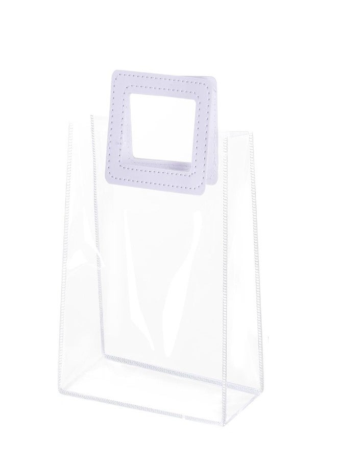 AIVER Transparent Squar Gifts & Goodie Bags | Elegant Gift Bags for Her/Him Wedding Return Favors Engagement Hampers Valentine’s Day Christmas New Year Birthday & Festival Gifting | White Handle Hamper Shopping Carry Bags 1-Count - Image 1
