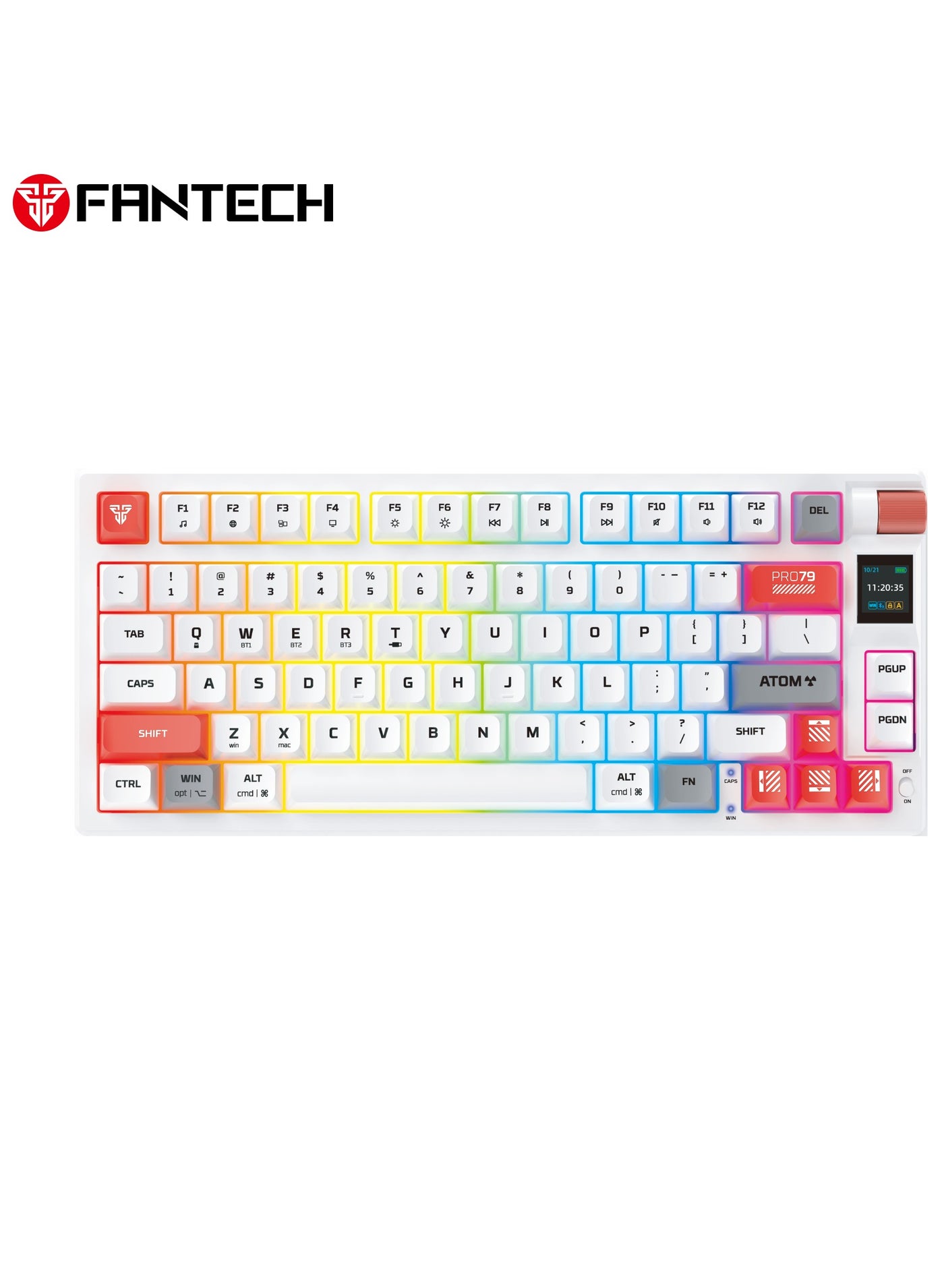 Wireless Mechanical Gaming Keyboard Red Switch 79 Keys - Triple Mode (BT/2.4GHz/USB-C), RGB 20 Effects Backlit Membrane Gaming Keyboard, 450H Battery, 4000mAh - for PC/Mac, Gaming & Office