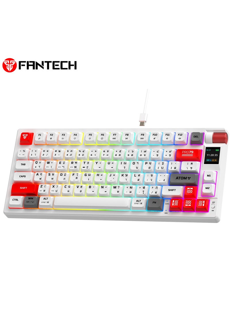 FANTECH Wireless Mechanical Gaming Keyboard Red Switch 79 Keys - Triple Mode (BT/2.4GHz/USB-C),  RGB 20 Effects Backlit Membrane Gaming Keyboard, 450H Battery, 4000mAh - for PC/Mac, Gaming & Office  - Image 2