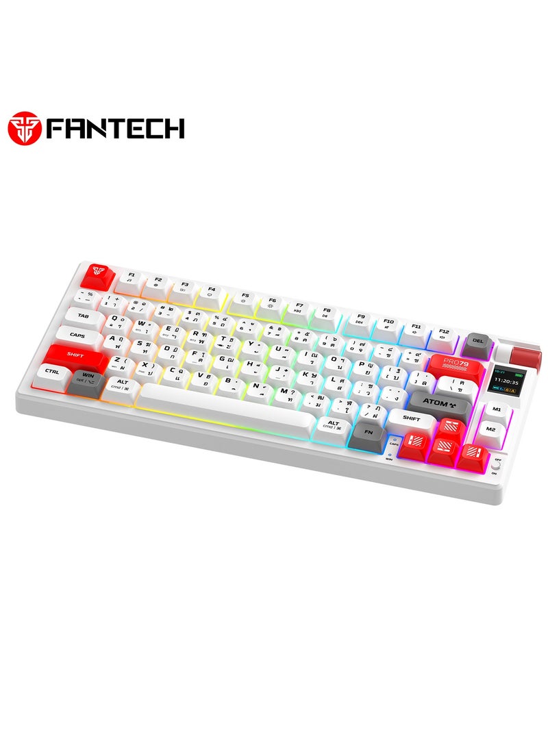 FANTECH Wireless Mechanical Gaming Keyboard Red Switch 79 Keys - Triple Mode (BT/2.4GHz/USB-C),  RGB 20 Effects Backlit Membrane Gaming Keyboard, 450H Battery, 4000mAh - for PC/Mac, Gaming & Office  - Image 3