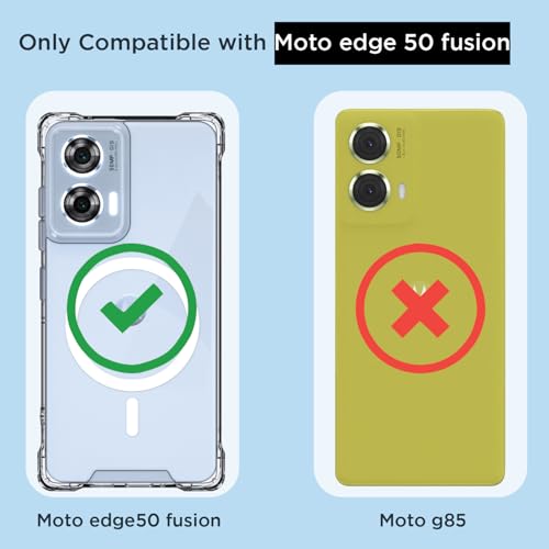 Pikkme Back Cover for Motorola Moto Edge 50 Fusion 5G / Motorola Moto G96 5G | Shockproof PC + TPU Magnetic Support Protective Bumper Case (Transparent Mag-Safe) - Image 4