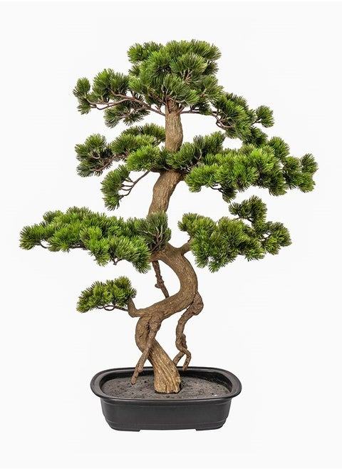 Gulf Flowers Artificial Bonsai Tree - Japanese Bonsai Pine Plant for Home Indoor Green Decor Office Desk Bathroom Farmhouse Decoration (89cm Bonsai)