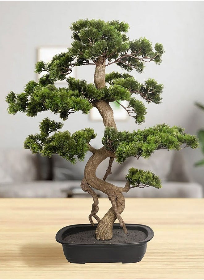 Gulf Flowers Artificial Bonsai Tree - Japanese Bonsai Pine Plant for Home Indoor Green Decor Office Desk Bathroom Farmhouse Decoration (89cm Bonsai)