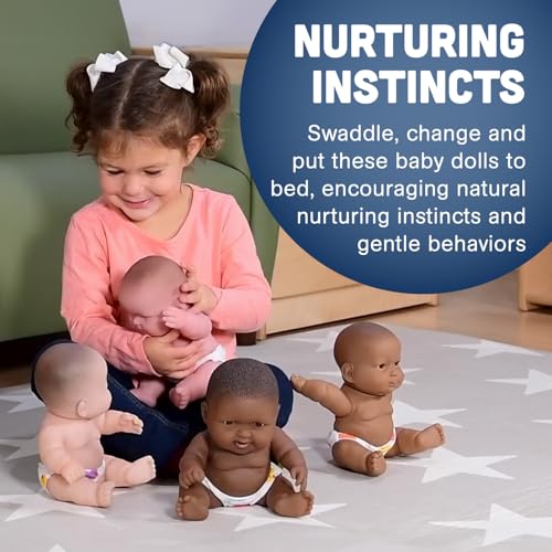 Constructive Playthings 10 Inch Huggable Multi-Cultural Baby Dolls, Multi-Ethnic Social Emotional Learning Toys for Kids, Set of 4 - Image 4