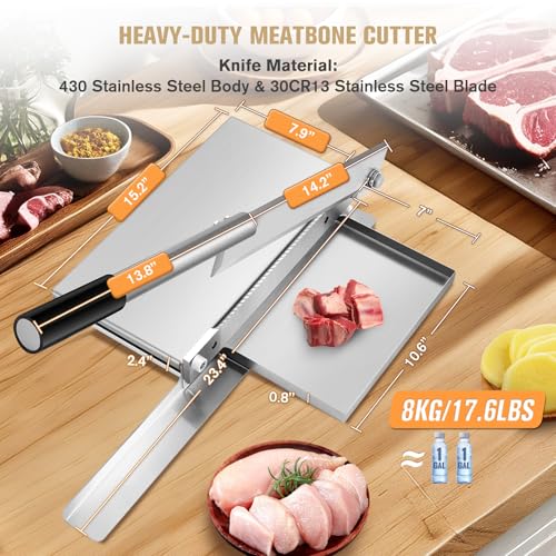 Moongiantgo Manual Meat Bone Cutter Rib Slicer Heavy Duty Chicken Cutting Machine with 16 Inch Knife SUS Bone Chopper for Beef Goat Pig Fish Butcher Commercial Kitchen (KD0298) - Image 3
