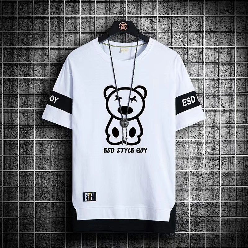 Men'S Short-Sleeve 2023 New Summer Ice Silk Half-Sleeve Men'S T-Shirt Trendy Versatile Student Top - Image 1