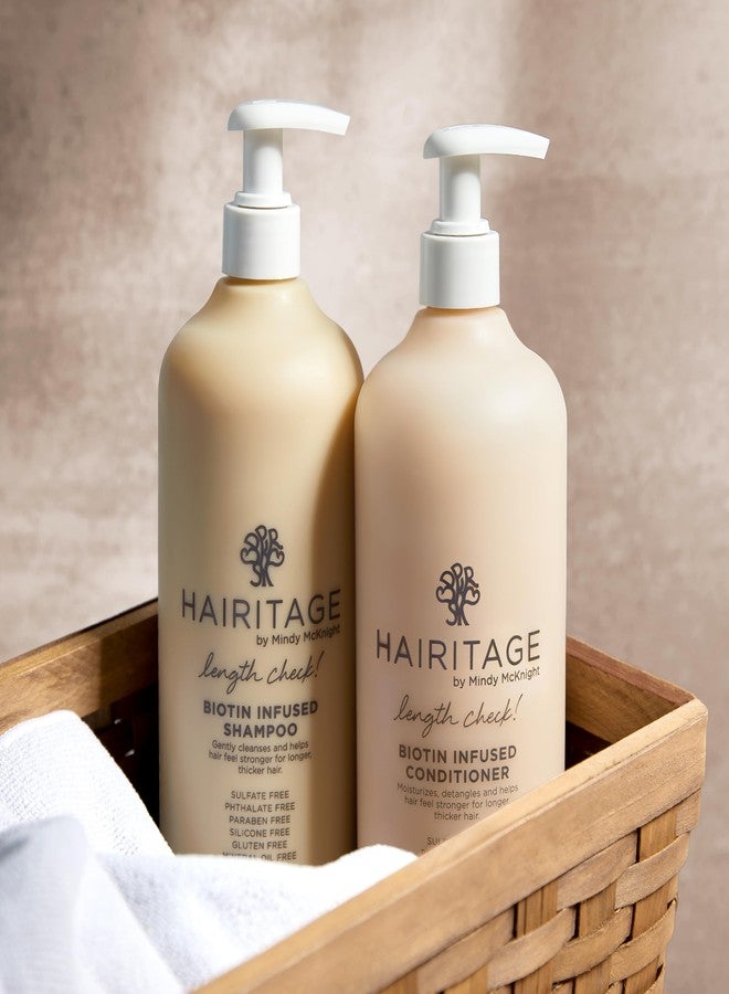 Hairitage مجموعة شامبو وبلسم هيريتاج بيوتين + زيت الخروع - حجم + رطوبة - خالي من الكبريتات + آمن للألوان - للنساء + الرجال شامبو وبلسم مرطب ومصلح - Image 5