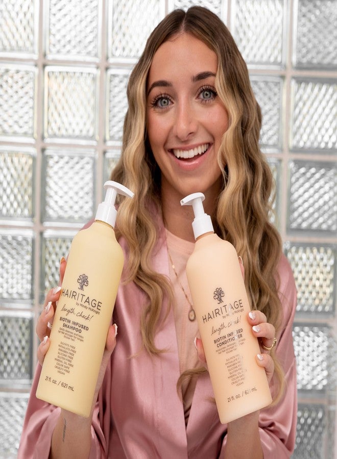 Hairitage مجموعة شامبو وبلسم هيريتاج بيوتين + زيت الخروع - حجم + رطوبة - خالي من الكبريتات + آمن للألوان - للنساء + الرجال شامبو وبلسم مرطب ومصلح - Image 2