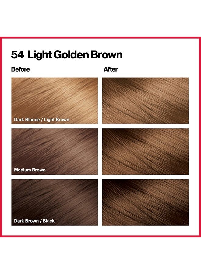Revlon Permanent Hair Color by Revlon, Permanent Hair Dye, Colorsilk with 100% Gray Coverage, Ammonia-Free, Keratin and Amino Acids, 54 Light Golden Brown, 4.4 Oz (Pack of 1) - Image 2
