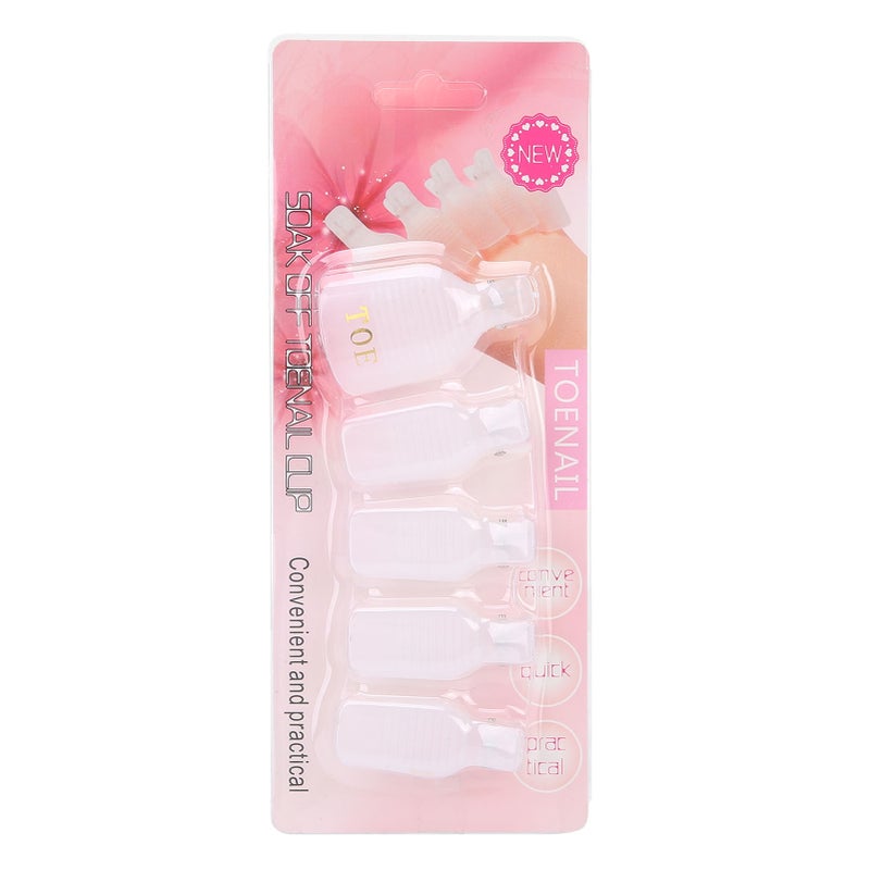 5pcs Gel Polish Remover Clips Home Salon Toenail UV Gel Soak Off Cap Wrap Nail Art ToolTransparent - Image 1