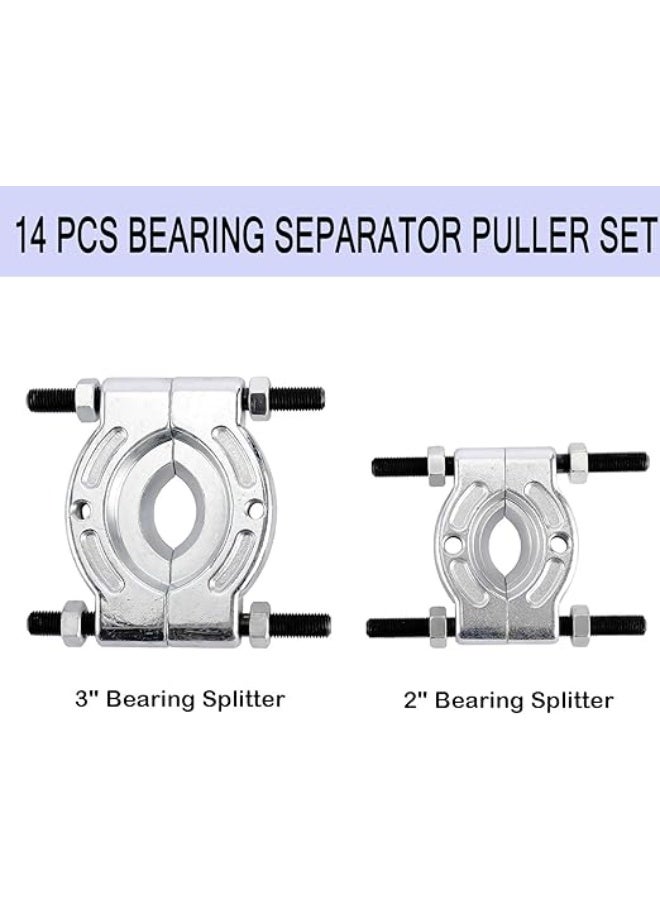 MAS 5 Ton Capacity Bearing Separator Puller Wheel Hub Axle Puller Splitters Tool Set ,14PCS Bearing Separator Puller Set - Image 3