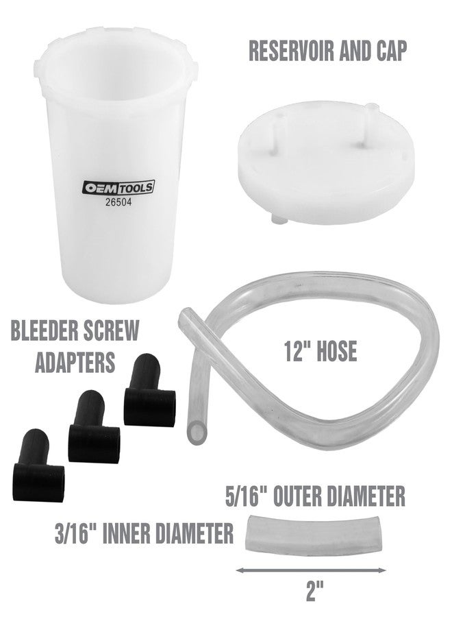 OEMTOOLS 26504 Brake Bleeding Kit, Automotive Brake Bleeder, Brake Bleeder Tool, Brake Fluid Bleeder Kit, 3 Brake Bleeder Adapter, Siphon Hose - Image 2