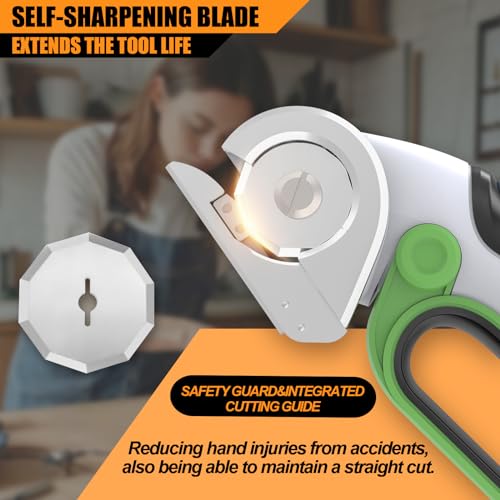 ZEITE 4V Cordless Electric Scissors Cardboard Cutter with 1 x Replace Blade,1 x Storage Box,1 x USB Rechargeable Cable Rotary Cutter for Box Plastic Carpet Cloth, Easy to Hold and Safety,Gray - Image 4