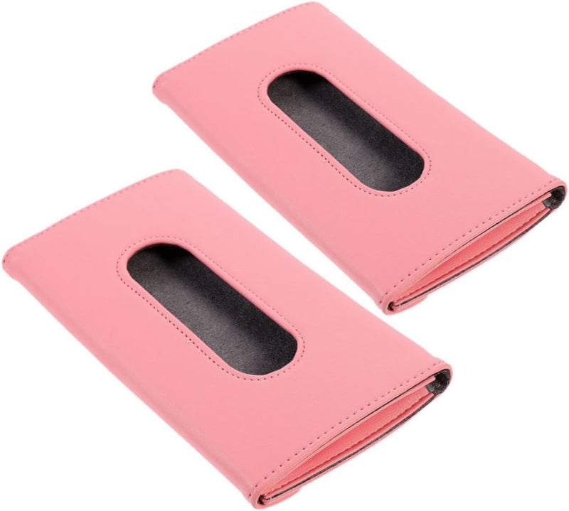 Pink Car Visor Tissue Holder 2 Pack Space Saving Backseat Organizer - Image 1
