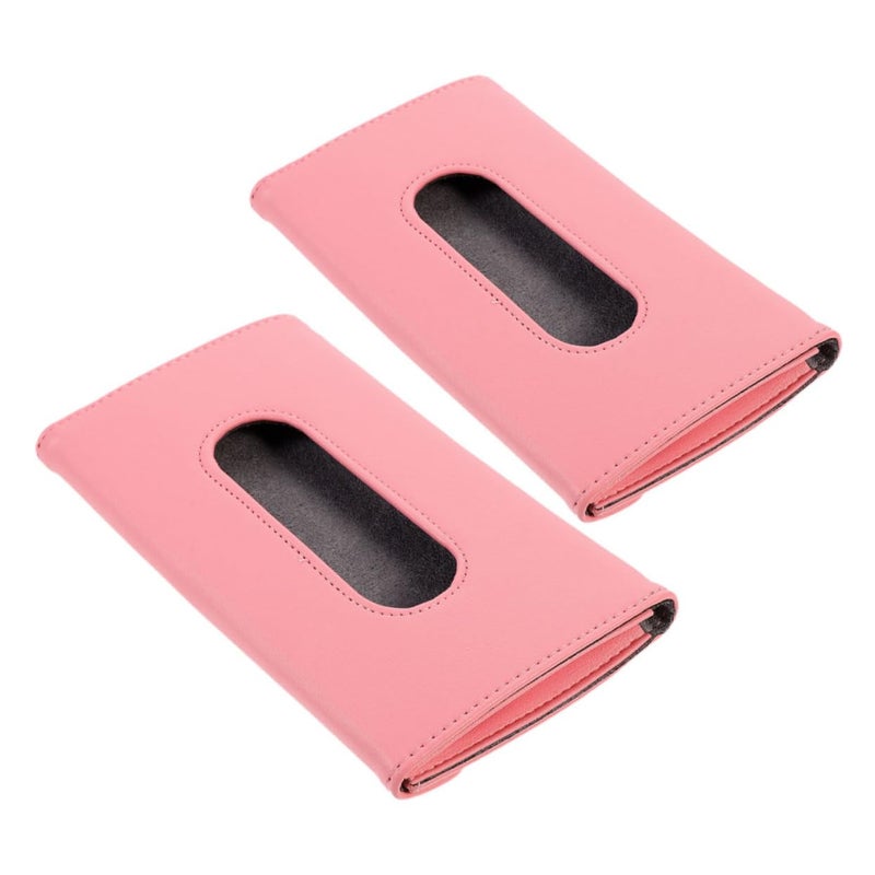 Pink Car Visor Tissue Holder 2 Pack Space Saving Backseat Organizer - Image 2