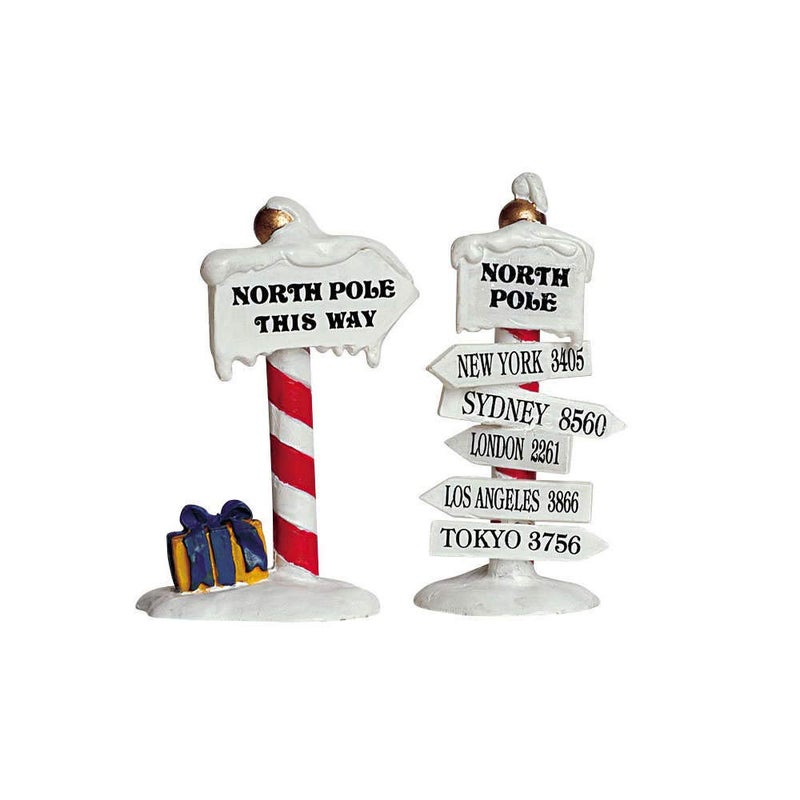 Lemax Lemax Christmas Village North Pole Signs Set of 264455 