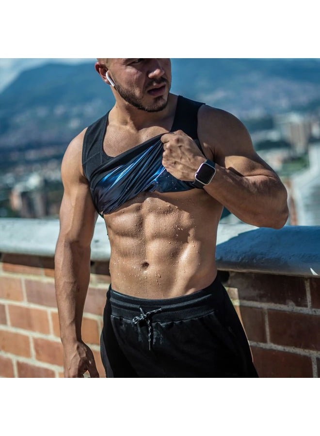 BXVX baxobaso Sauna Suit Sweat Waist Trainer Vest for Men Sweat Workout Tank Top Shaper L/XL - Image 3