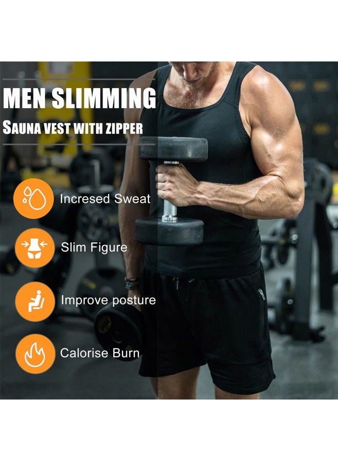 BXVX baxobaso Sauna Suit Sweat Waist Trainer Vest for Men Sweat Workout Tank Top Shaper L/XL - Image 4