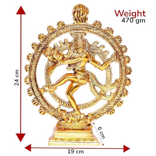 KridayKraft Metal Shiva Idol Natraj Statue for Home Decor,Gold Plated Dancing Shiva Natraja/Natrajan (Mahakal Murti) Showpiece Figurine Murti Deccoration & Gifts Article... - Image 2