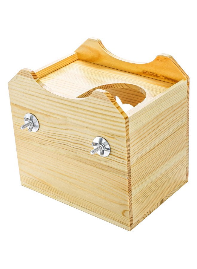 Yesland Yesland Wood Chinchilla House, Natural Small Animal Hideout Hut for Chinchilla, Squirrel, Sugar Gliders in Cage -Ventilated Wooden Hamster Habitat with Multiple Doors - 8.5 X 6 X 8 Inches - Image 4