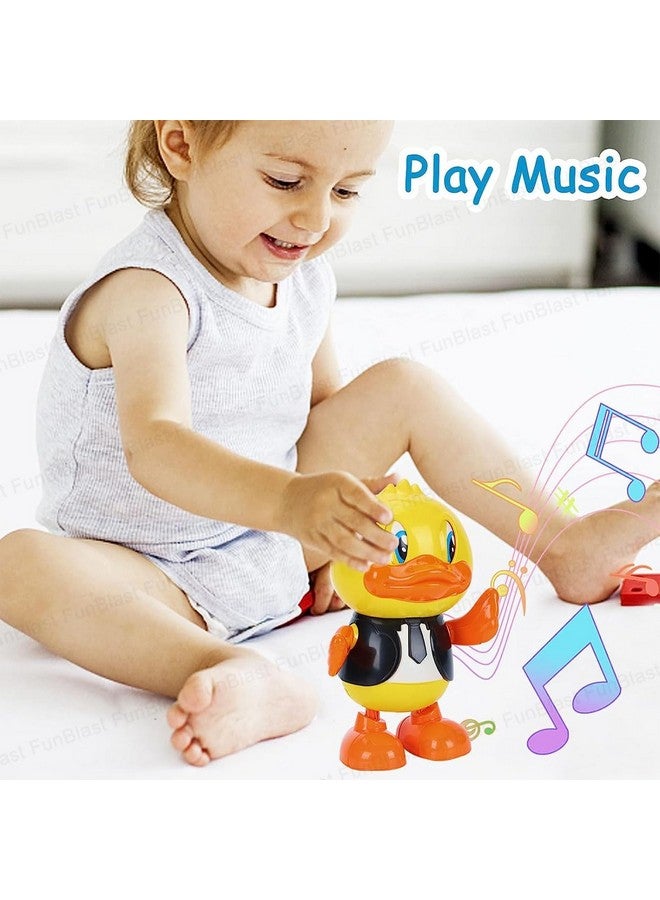 فنبلاست لعبة البطة الراقصة من فن بلاست للأطفال، لعبة البطة الموسيقية المتأرجحة والراقصة مع الضوء والموسيقى، ألعاب راقصة للأطفال الصغار، لعبة روبوت البطة الكرتونية للأطفال بعمر 3 سنوات فما فوق (متعددة الألوان) - Image 4