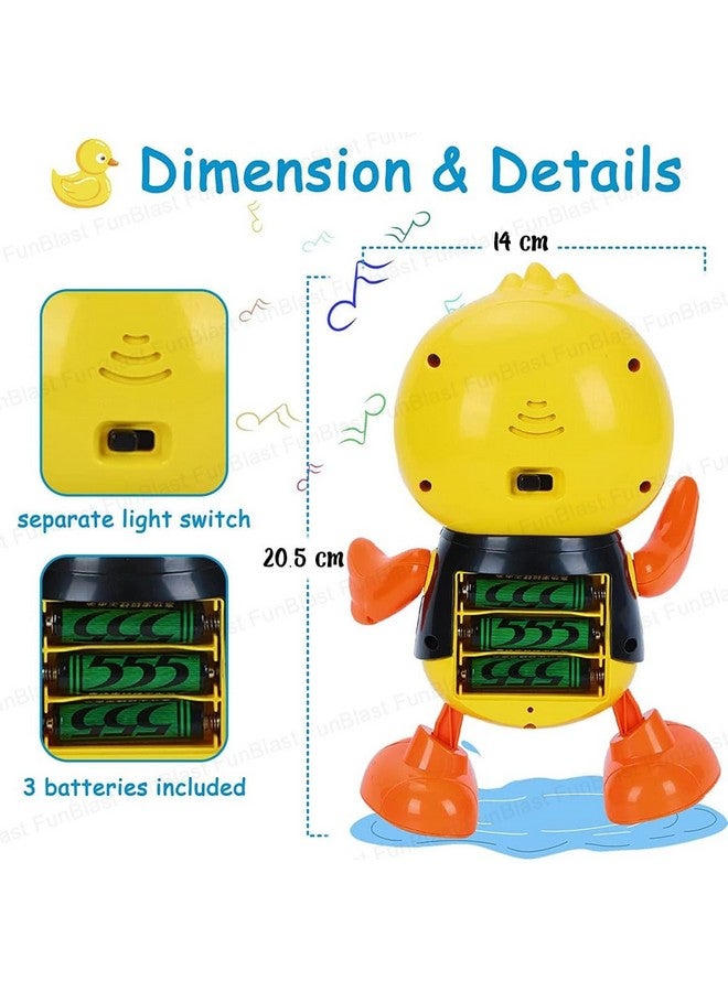 فنبلاست لعبة البطة الراقصة من فن بلاست للأطفال، لعبة البطة الموسيقية المتأرجحة والراقصة مع الضوء والموسيقى، ألعاب راقصة للأطفال الصغار، لعبة روبوت البطة الكرتونية للأطفال بعمر 3 سنوات فما فوق (متعددة الألوان) - Image 1