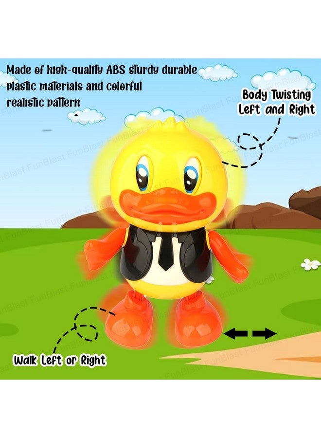 فنبلاست لعبة البطة الراقصة من فن بلاست للأطفال، لعبة البطة الموسيقية المتأرجحة والراقصة مع الضوء والموسيقى، ألعاب راقصة للأطفال الصغار، لعبة روبوت البطة الكرتونية للأطفال بعمر 3 سنوات فما فوق (متعددة الألوان) - Image 3