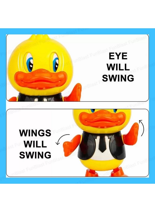 فنبلاست لعبة البطة الراقصة من فن بلاست للأطفال، لعبة البطة الموسيقية المتأرجحة والراقصة مع الضوء والموسيقى، ألعاب راقصة للأطفال الصغار، لعبة روبوت البطة الكرتونية للأطفال بعمر 3 سنوات فما فوق (متعددة الألوان) - Image 2