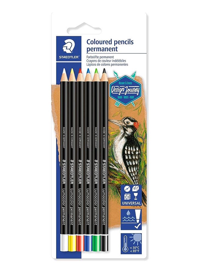 ستدلر-أقلام فحم ملونه 6 أقلام - Image 1