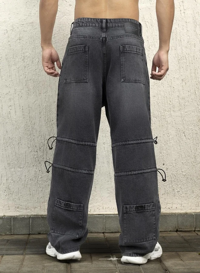 هوبرهولمي Men Black Jeans - Baggy Loose Fit for Ultimate Comfort