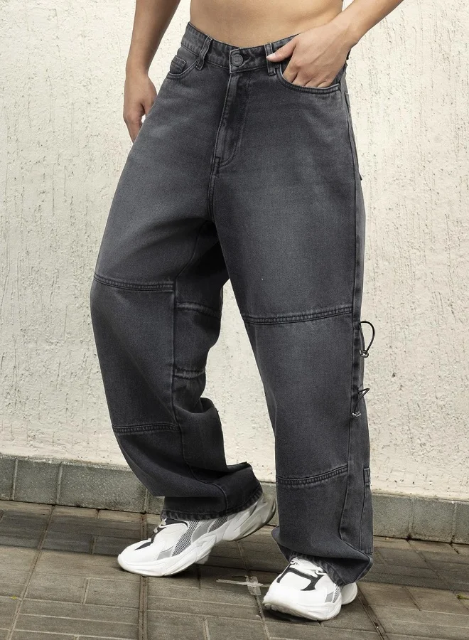 هوبرهولمي Men Black Jeans - Baggy Loose Fit for Ultimate Comfort