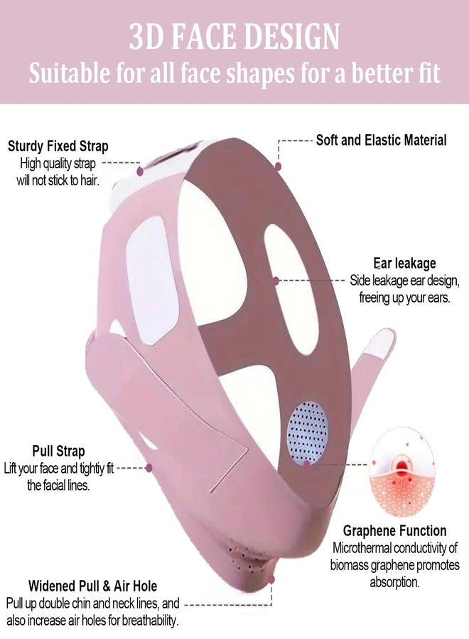 Labhairs Graphene V-Line Lifting Chin Strap – Reusable Face Mask for Double Chin, Jawline Shaper & Chin Up Patch – V-Shaped Belt for Sleeping & Sagging Face – Face Slimming Support, Green - Image 3